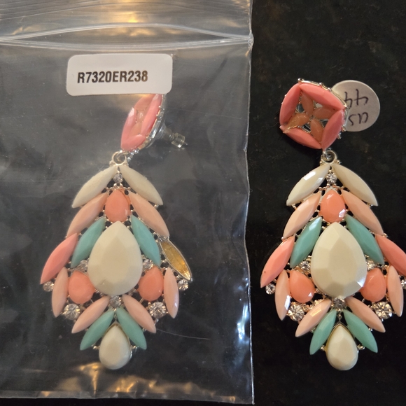 Colorful Teardrop Dangle Earrings - Picture 1 of 4